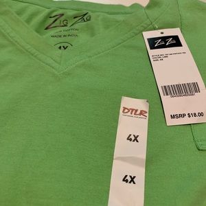 SS Lime green V-neck T-Shirt